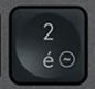 2 / é Touche de remplacement AZERTY (FR) Noir Logitech MX Keys